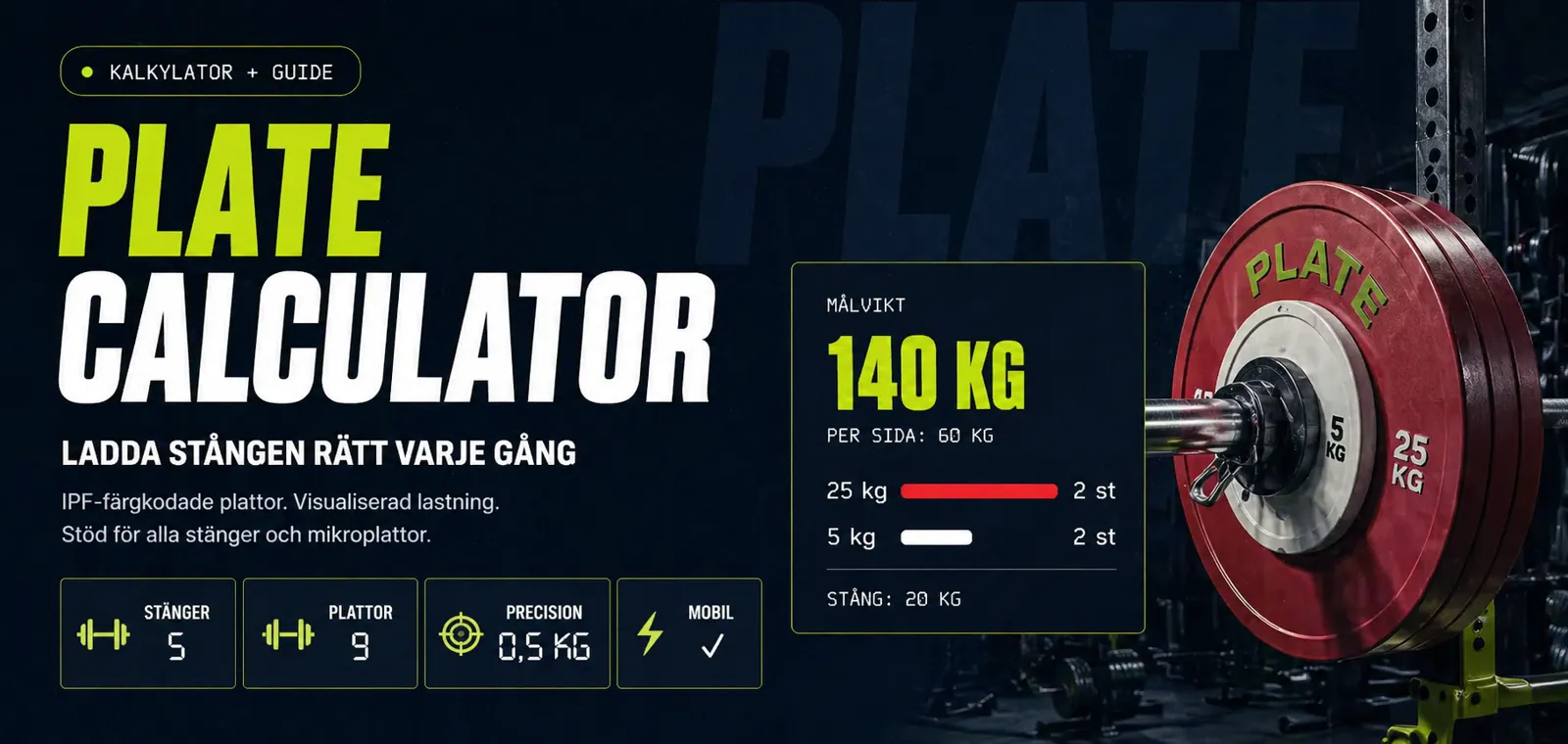 Plate calculator: räkna ut viktplattor på skivstången